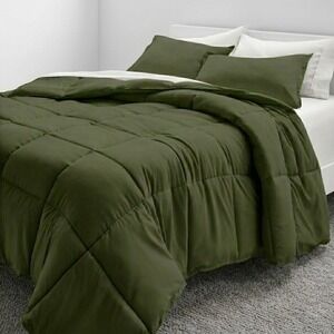 Bare Home Comforter Set Down Alternative Queen Cypress Green 3 Piece Set
